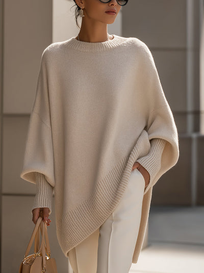 ELENA | Oversized strikket poncho-genser