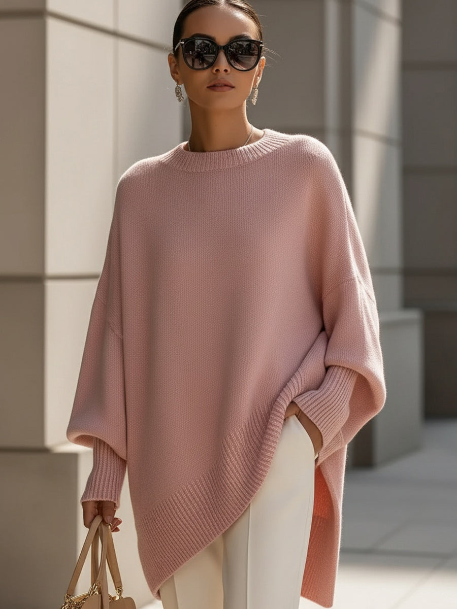 ELENA | Oversized strikket poncho-genser