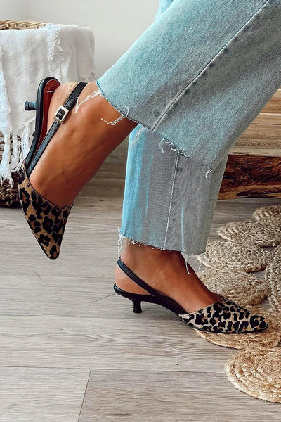 Agnfrid | Elegante slingbacks med dyreprint