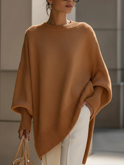 ELENA | Oversized strikket poncho-genser