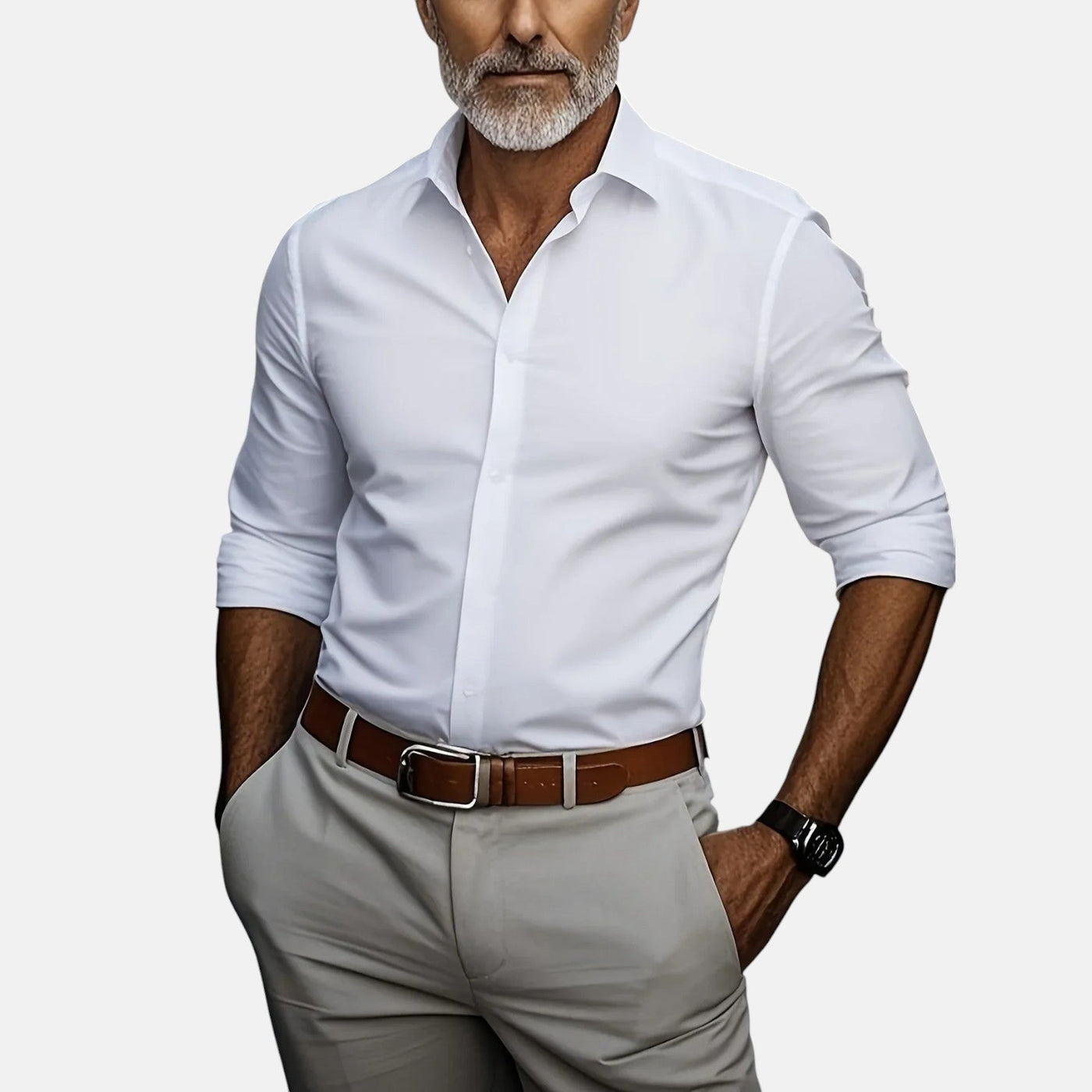 Gizmo™ | Herre Slim Fit Business Skjorte med Knyttfri