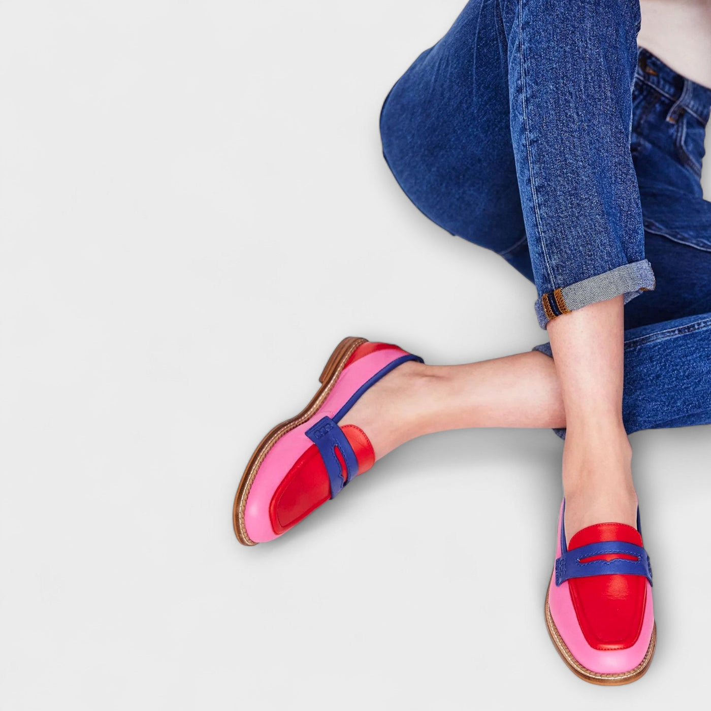 Marigold | Statement loafers med fargeblokker