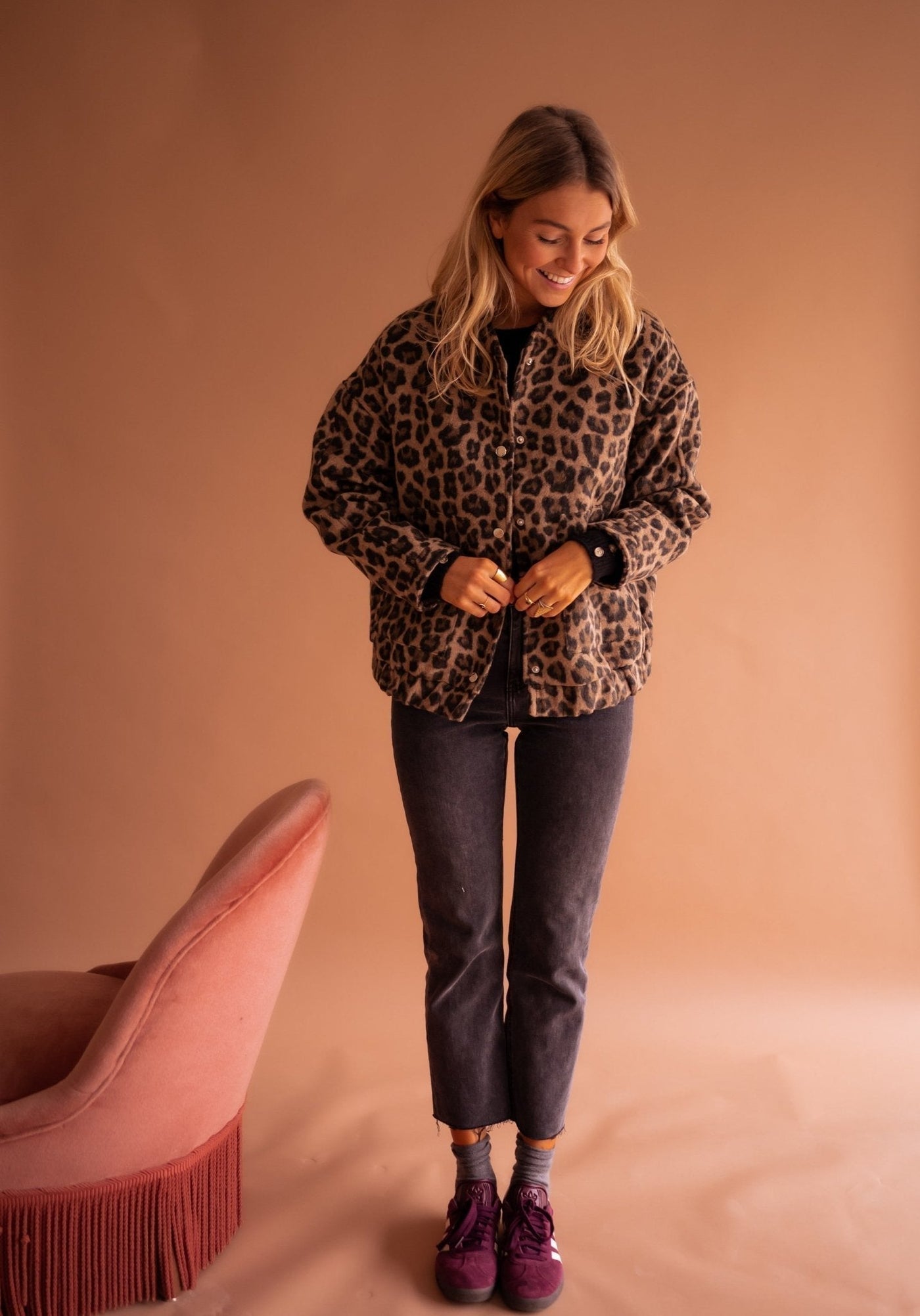 Charlene™ – Chic Leopard Print Jacket with Luxurious Appeal