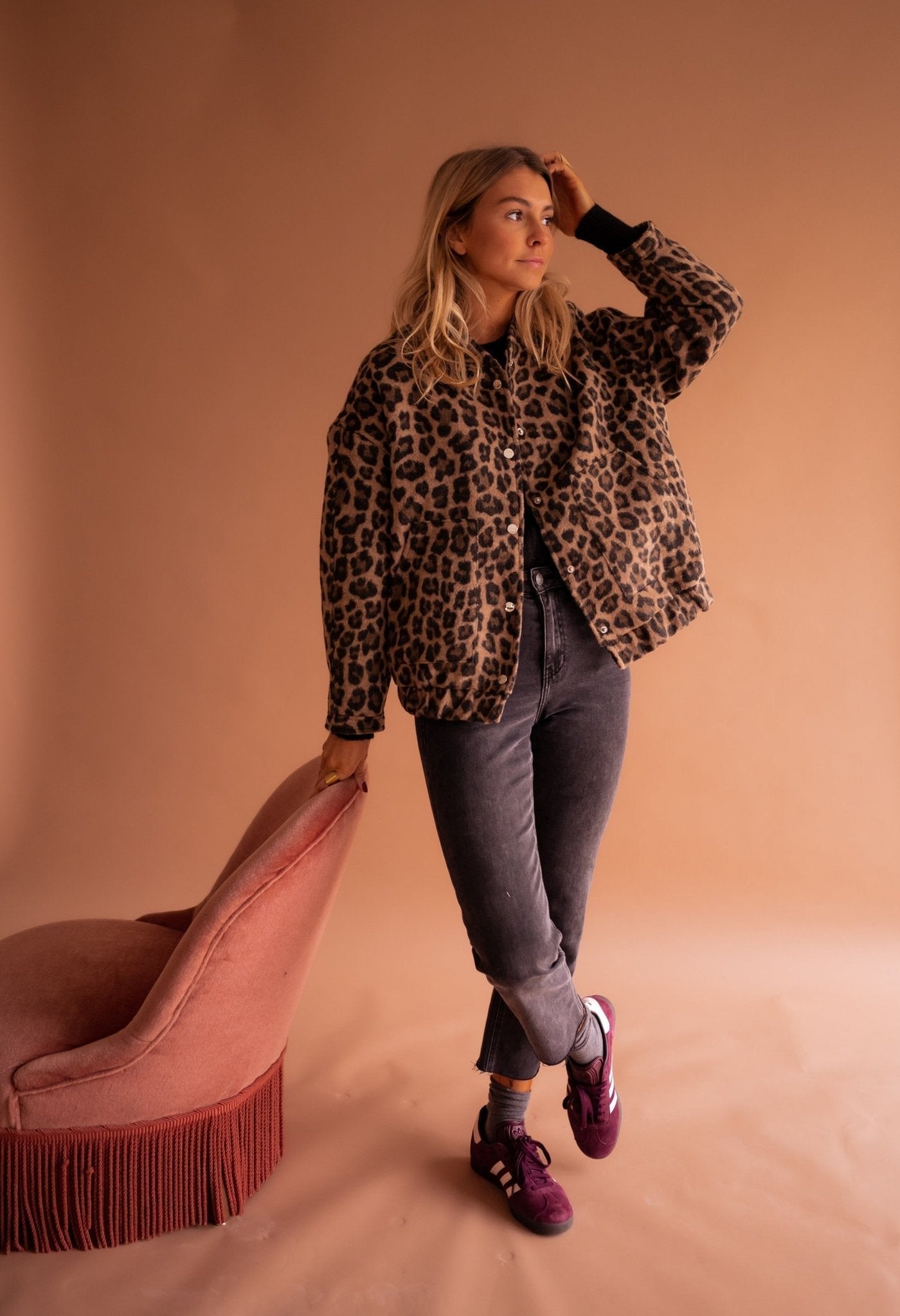 Charlene™ – Chic Leopard Print Jacket with Luxurious Appeal