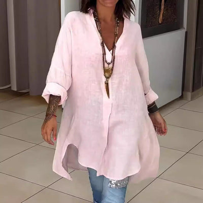 Jarmila™ |  Overdimensjonert bomullsskjorte med lin